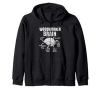 Woodworker Brain Funny Dad Thoughts Anatomy Fathers Day Zip Hoodie