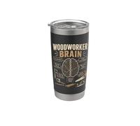 Woodworker Brain,Funny Woodworking Workshop Carpenter Saying Stainless Steel Insulated Tumbler