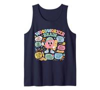 Woodworker Brain,Funny Woodworking Workshop Carpenter Saying Tank Top