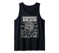 Woodworker Brain,Funny Woodworking Workshop Carpenter Saying Tank Top