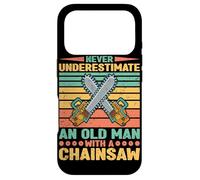 Woodworker Never Underestimate An Old Man Chainsaw Case for iPhone 17 Pro