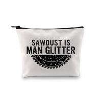 Woodworker Toiletry Pouches Sarcastic Quotes Gift Sawdust is Man Glitter Cosmetic Bag Carpenter Gift
