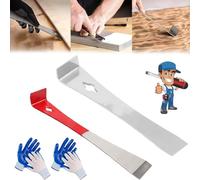 Woodworker's Multi-Purpose Magic, Stainless Steel Mini Pry Bar Scraper Set, Multipurpose Leverage Tool, for Trim Removal Tool and Baseboard Removal Tool (Mix-2 Pcs)