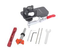 Woodworking 35mm Concealed Hinge Jig Kit with Adjustable Depth Limiter for Cabinet Door Drilling, Compatible with 15-25mm Board Thickness, Aluminum Alloy Construction
