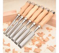 Woodworking 6-Pieces Woodworking Wood Chisel Set with Wood Handle Premium Wood Carving Chisels Sturdy Chrome Vanadium Steel Chisel Tool for Carpentry Craftsman(Size:6 Set) (6 Set)