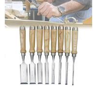Woodworking 8 Piece Wood Chisel Set Chrome Vanadium and Wood Handle Chisel Kit for Carpentry Craftsman Professional Woodworking Tools Set for Wood Carving
