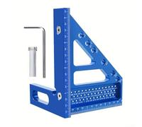 Woodworking Aluminum Triangular Miter Ruler with Angle Markings 22.5 to 90 Degrees for Layout Tasks Using For Imperial Measurements (Blue)