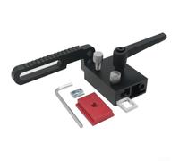 Woodworking Backstop Sliding Slot Positioner, Adjustable T-Track Stop Fence in Red/Black, for DIY Saw Table Conversion Kit Use(Black)