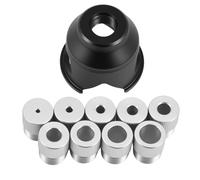 Woodworking Center Finder Kit Aluminium Alloy Drill Guide Locator for Vertical Hole Drilling Punch Locator Drill Guide with 9 Pcs 2 to 10 mm Drilling Bushings for Home Improvement Woodworking(Black)