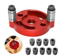 Woodworking Center Finder Kit, Vertical Self Centering Dowel Jig, Drill Guide Locator,with 2/3/4/5/6/7/8/9/10mm Drill Bushings(Red)