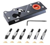 Woodworking Chamfer Plane - 45 Degree Hand Tool, Edge Corner Flattening | Auxiliary Locator Included, Quick Trim Planer with Six Cutter Heads and Hexagon Wrench for Precise Woodworking Tasks