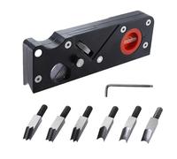 Woodworking Chamfer Planer, 45° Bevel Manual Chamfering Planer Edge Corner Flattening Tool with 7 Cutters for Quick Edge Trimming (Black)
