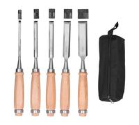 Woodworking Chisel Set Durable Hard Practical Carving Engraving Chisel Professional Grade Chrome Vanadium Steel Blades for Wood Carving Engraving Crafting 5 Piece Kit with