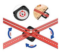Woodworking Circular Drawing Tool, 360 ° Compass Angle T Ruler Straight Circles Arcs Angles Lines Drawing Ruler Square Center Scribe for Carpenter Work Layout