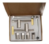 Woodworking Clamps, 19mm 20mm Bench Dog Holes, 2 Clamps and Adapter Kit | screw adjustment, four adapters and two spanners for holding workpieces on a workbench with matching 19mm or 20mm holes