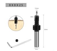 Woodworking Countersink Drill Bit 8mm Shank HSS Router Milling Cutter for Precision Pilot Hole Drilling and Screw Counter Bore (8x8x2.5)