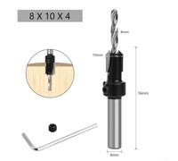Woodworking Countersink Drill Bit 8mm Shank HSS Router Milling Cutter for Precision Pilot Hole Drilling and Screw Counter Bore (8x10x4.0)
