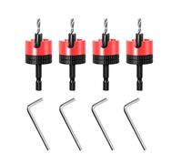 Woodworking Countersink Drill Bit Set for Wood Board, 4pcs | Adjustable Drill Countersunk Drill Bit with Limiter for Wood Board Openings, Power Tool Woodworking Accessory