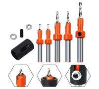 Woodworking Countersink Drill Bit with 8mm Round Shank, Adjustable Stop Collar for Flush or Counter-Bore Screw Heads, Alloy Steel Construc(Drill Stopper)