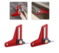 Woodworking Depth Gauge Adjustable Aluminum Alloy Router Height Gauge and Table Saw Depth Gauge with Metric and Imperial Ruler for Accurate Height Measurement a(Metric)