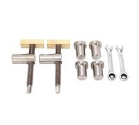 Woodworking Desktop Clip Set, Adjustable Stainless Steel and Brass Workbench Fast Fixed Clamp Fixture with 2 Vise 2 Wrench for DIY Milling Cutting Drilling (19mm)