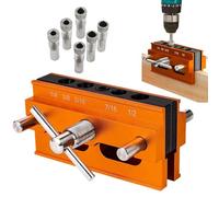 Woodworking Doweling Jig - Adjustable Width Drill Guide, Precision Centering Tool, Widen Dowel Locator, Durable Metal Jig | Power Tool Accessory For Accurate Hole Drilling, Carpentry DIY Workshop