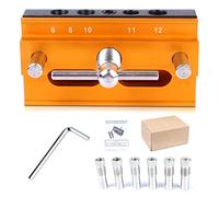 Woodworking Doweling Jig Kit Adjustable Hole Puncher Locator Drilling Guide Fit for Furniture Connecting Carpentry Tools Drill Guide Drillmate Portable Angle for Angle Drilling Stairs Milescraft-block