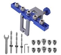 Woodworking Doweling Jigs Kits Adjustable Wood Dowel Punching Locator Aluminum Pocket Hole Jigs Cabinet Hole Drill Adjustable Doweling Jig
