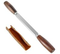 Woodworking Drawknife 4.3" SK5 Blade with Leather Sheath, Straight Wood Draw Knife for Carving & Shaving, Precision Woodworking Hand Tool for Shaping & Whittling