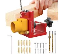 Woodworking Drill Guide, Adjustable Pocket Hole Jig Kit with Dust Port, Precision Drill Locator for Joinery and Furniture Assembly, Handy Tool for Cabinet Maker Carpenter Hobbyist Workshop DIY