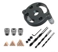 Woodworking Drill Guide Kit With 6 8 10mm Bushings For Precise Pocket Hole Joinery And Dowel Drilling In Wood(Black)