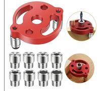 Woodworking Drill Guide Set, Drill Block Center Finder with 3/4/5/6/7/8/9/10mm Drill Bushings for Vertical Hole Drilling