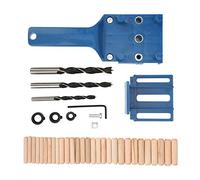 Woodworking Drill Guide Set Straight Drill Hole Locator for Carpentry Application (Blue)