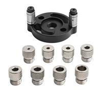 Woodworking Drill Hole Locator with 8 Aluminum Alloy Drill Bushings for 3-10Mm Hole Sizes Self-Centering Pocket Jig Tool for Wood and Metal for Rustproof Design for DIY Projects