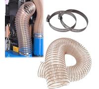 Woodworking Dust Collection Hose - Transparent PU w/Clamps, Inner Dia 0.8/1/1.2/1.6/1.8/2/3.1/3.5/5.5/23.6 Inch, 1M(3.3ft) Long, Flexible Vacuum Hose(Dia-65mm (2.6 Inch))
