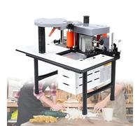 Woodworking Edge Banding Gluing Machine,Double-Sided Glue Speed Adjustable Thickness 0.3-3mm,White,Woodworking Edge Banding Machine Edge Bander