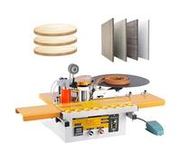 Woodworking Edge Banding Machine, Dual-Use for Curved & Straight Edges, Auto Cut-Off, 2-Side Gluing, Variable Speed, Smart Temp Control, Edge Banding Width: 6-60 mm
