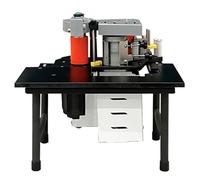 Woodworking Edge Banding Machine Portable, Professional 1200W Double-Sided Adhesive Gluing, Curved Straight Panel Edge Trimmer, Cabinet Furniture Edge Banding hot melt Glue Tool(Black)