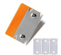 Woodworking Edge Banding Trimmer Hand Tool - Manual Straight Edge & Round Corner Trimmer with Double-Sided Stainless Steel Blade, Durable Phenolic Board Base (Orange + 3 Replacement Blades)