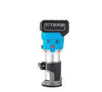 Woodworking Electric Shock Router 1000W Brushless Electric Trimmer 6.35mm Hand Carving Router Wood Milling Engraving Slotting Trimming Machine for Battery (Color : Black Metal, Size : 1) (Blue Pl