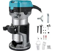 Woodworking Electric Trimmer Hand Wood Router Machine Power Carpentry Tools for Trimming Slotting Milling Grooving Carving (Color : 4 Bases-C, Size : 1) (Fixed 1)