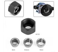 Woodworking Essential Set of Four M17 Carbide Colored Collets with Nut Designed to Perform