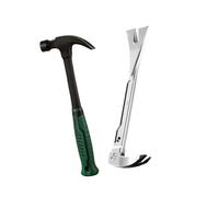 Woodworking Essential Tools Featuring a Sturdy Claws Hammer and Pry Rod with Comfortable Nonslip Handle Rust Resistant Pry Club