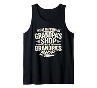 Woodworking Funny Quote Grandpa's Workshop What Happens in Tank Top