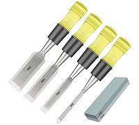 Woodworking Hand Carving Chisels 4PCS Professional Wood Hand Chisel Tool Set Woodworking Tools Chisel Kit with Manganese Steel Blade and Sharpening Stone for Carpentry(Size:4 Set) (4 Set)
