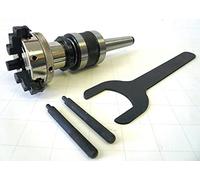 Woodworking Live Tailstock Chuck Adapter 1" x 8 TPI Thread 4MT Mount With 2" - 3 Jaw Chuck Reversible Jaws & Keys