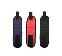 Woodworking Magnetic Wristband Tool Belt with 10 Strong Magnets, Adjustable Wrist Holder for Screws Nails Drill Bits, Portable Electrician Repair Tools Organizer(Red)