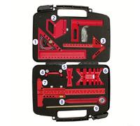 Woodworking Measuring and Marking Tool Kit with Aluminium Alloy Square Angle Ruler, Dovetail Ruler, Center Scribe and Layout Gauges for Accurate Carpentry Work in Carrying Box(9pcs)