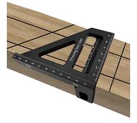 Woodworking Measuring Ruler and Triangle Square Protractor for Marking and Calibrating - 45 and 90 Degree Aluminum Alloy Measuring Tool with Scriber Hole for Carpenters and (Blue)