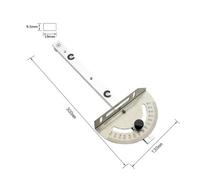 Woodworking Miter Gauge for Table Saw with Adjustable Angle Ruler, Aluminium Oxide Guide Rail, Track Stop and Backer (415mm), Silver